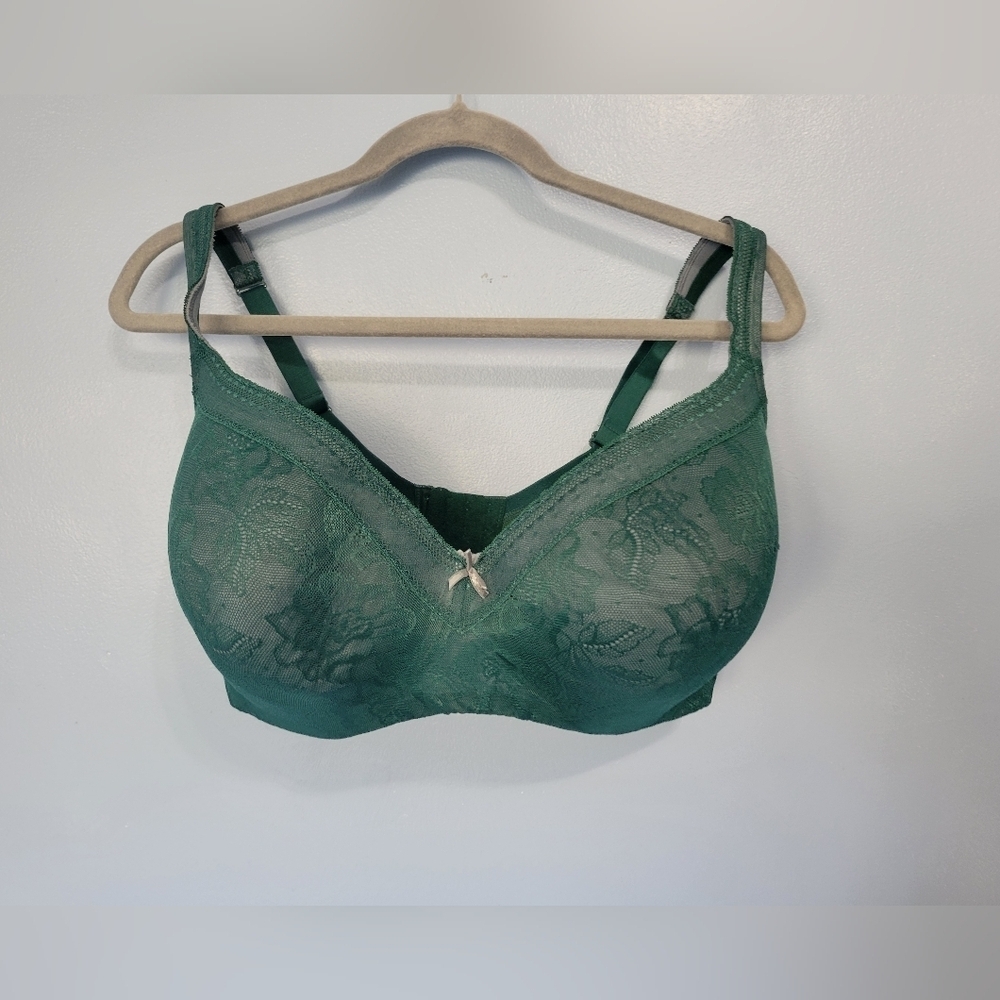 Cacique Green Lace Underwire Bra 38H